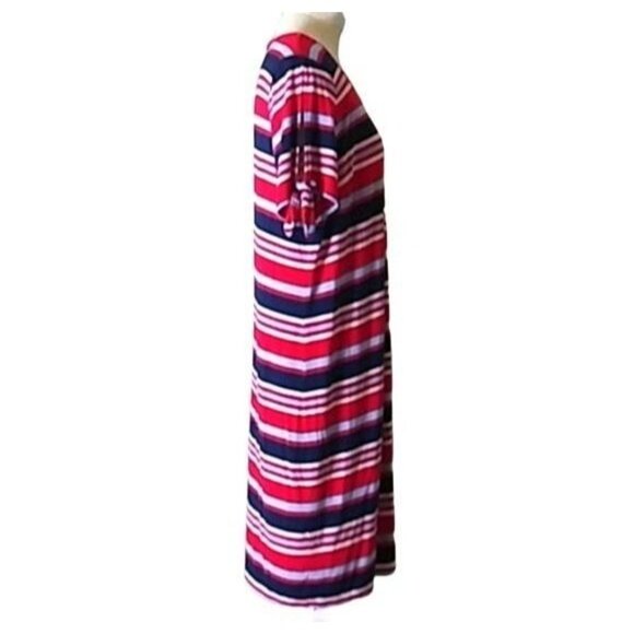 Westport Stripe Keyhole Front Tie-Knot Split Sleeves Dress Size Petite XL - Picture 5 of 9